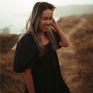 Shona Joy Black Puff Sleeve Dress